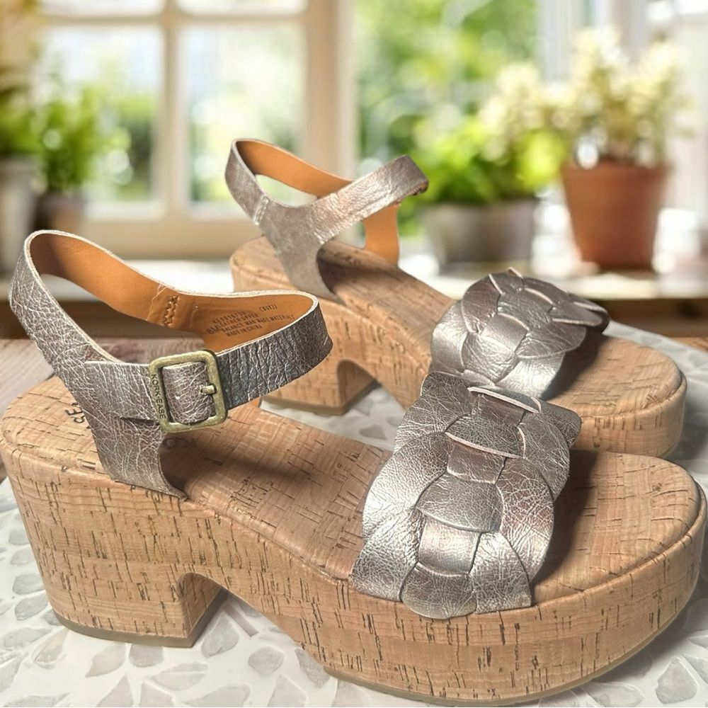 NEW KORK-EASE Women’s Tatiana Sandal Heel in light gold panna cotta Size 8 M - Picture 6 of 14